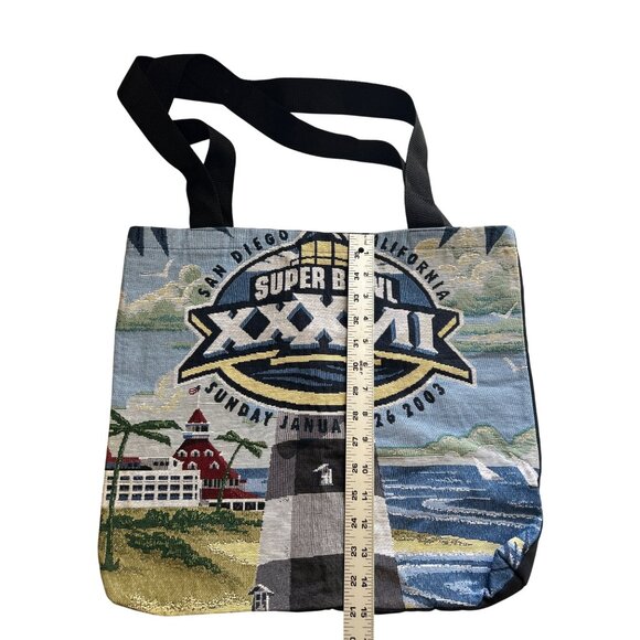 Super Bowl XXXVII San Diego California Vtg Tapestry Tote Bag 17”X15" Collectible - Picture 4 of 5